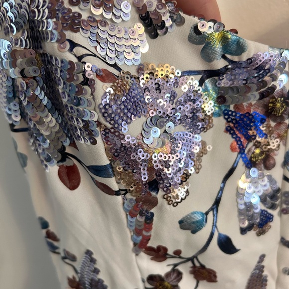 NOOKIE AZALEA Floral MINI DRESS SEQUIN SIZE XS - Picture 3 of 7